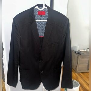 Hugo Boss Men’s Black Blazer Sport Coat 42R Tailored Fit Luxury Suit Jacket